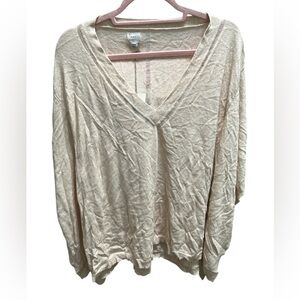 A new day beige v-neck size OSFM shirt